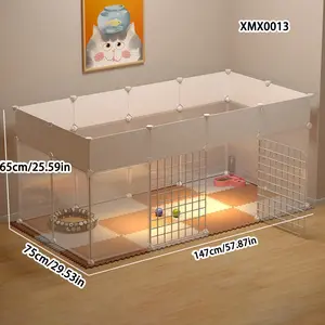 Pet Fence Home Isolation Door Cat Shelter Small Dog Transparent House Indoor Cat Bed Assembly Cage for Cats Exercise Puppy Playpen