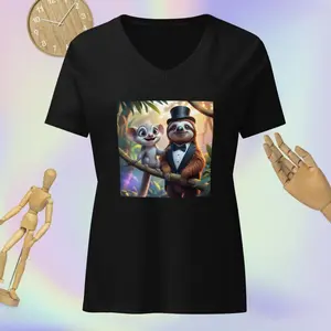 Women’s Opera Sloth and Sugar Glider relaxed v-neck t-shirt