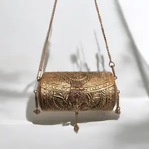 Handmade 14K Gold Plated Brass Clutch: Vintage Style Wedding Purse