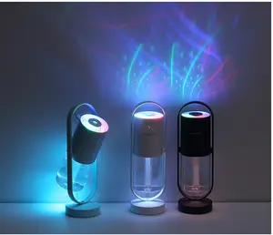 Aesthetic Tilting Humidifier, Mini Cool Mist Diffuser with Colorful LED Light, 360° Rotating Desk Decor for Bedroom Office, USB Ultrasonic Air Humidifier