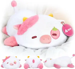 Mewaii weighted Stuffed Animals – 23 inch Weighted Strawberry Cow Plush, Stress-relieving Plush, Weighted Plush Animals for Kids, Axolotl Weighted Pillow, Birthday Gifts for Kids