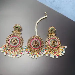 Elegant Earrings & Tikka Set – Slightly Heavy