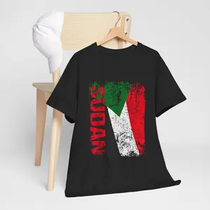 SUDAN Flag Vintage Distressed SUDAN Unisex Short-sleeve T-Shirt, Full Color Casual Cotton