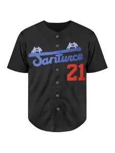 Men's Letter & Number Embroidery Contrast Binding Embroidered Baseball Jersey, Loose Casual Button Front Baseball Top for Training & Competition, Baseball Outfielder Equipment