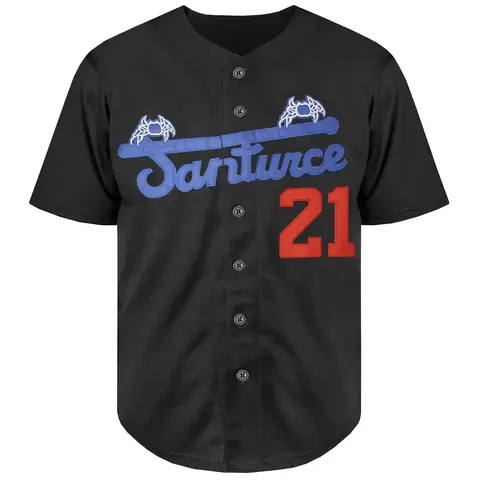 Men's Letter & Number Embroidery Contrast Binding Embroidered Baseball Jersey, Loose Casual Button Front Baseball Top for Training & Competition, Baseball Outfielder Equipment, Sports Tops, Embroidery Sportswear