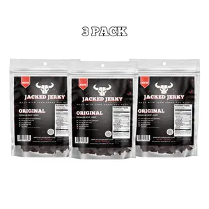 Jacked Jerky - Original - Made with 100% Grass Fed Beef - 3 oz bag