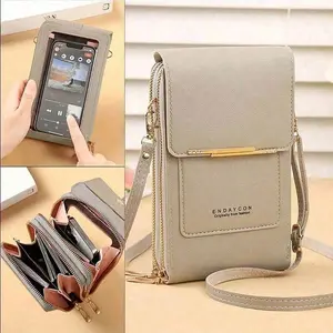 Women's Multifunctional Vertical Wallet - Touchscreen Phone Pouch, Mini Crossbody Bag, Card Slots Case