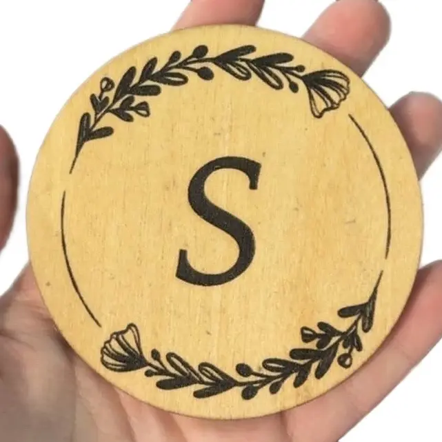 Wooden Engraved Coasters, Decorative Drink Holders for Home, Office Use