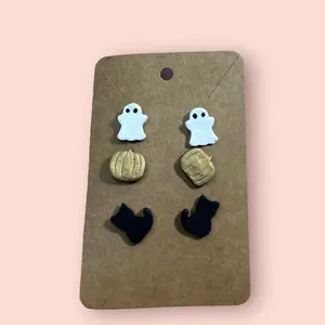 Halloween Studs * 3 pack * polymer clay * handmade