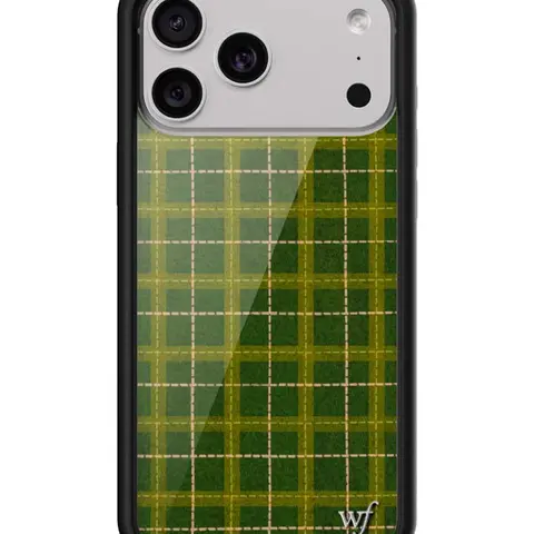 Wildflower x Olivia Neill Limited Edition Custom Plaid Rubber Cellphone Case - Heavy Duty Protection, Handheld Protector with Screen Protector for iPhone Devices