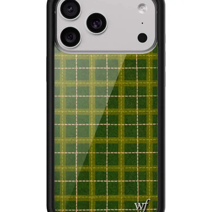 Wildflower x Olivia Neill Limited Edition Custom Plaid Rubber Cellphone Case - Heavy Duty Protection, Handheld Protector with Screen Protector for iPhone Devices