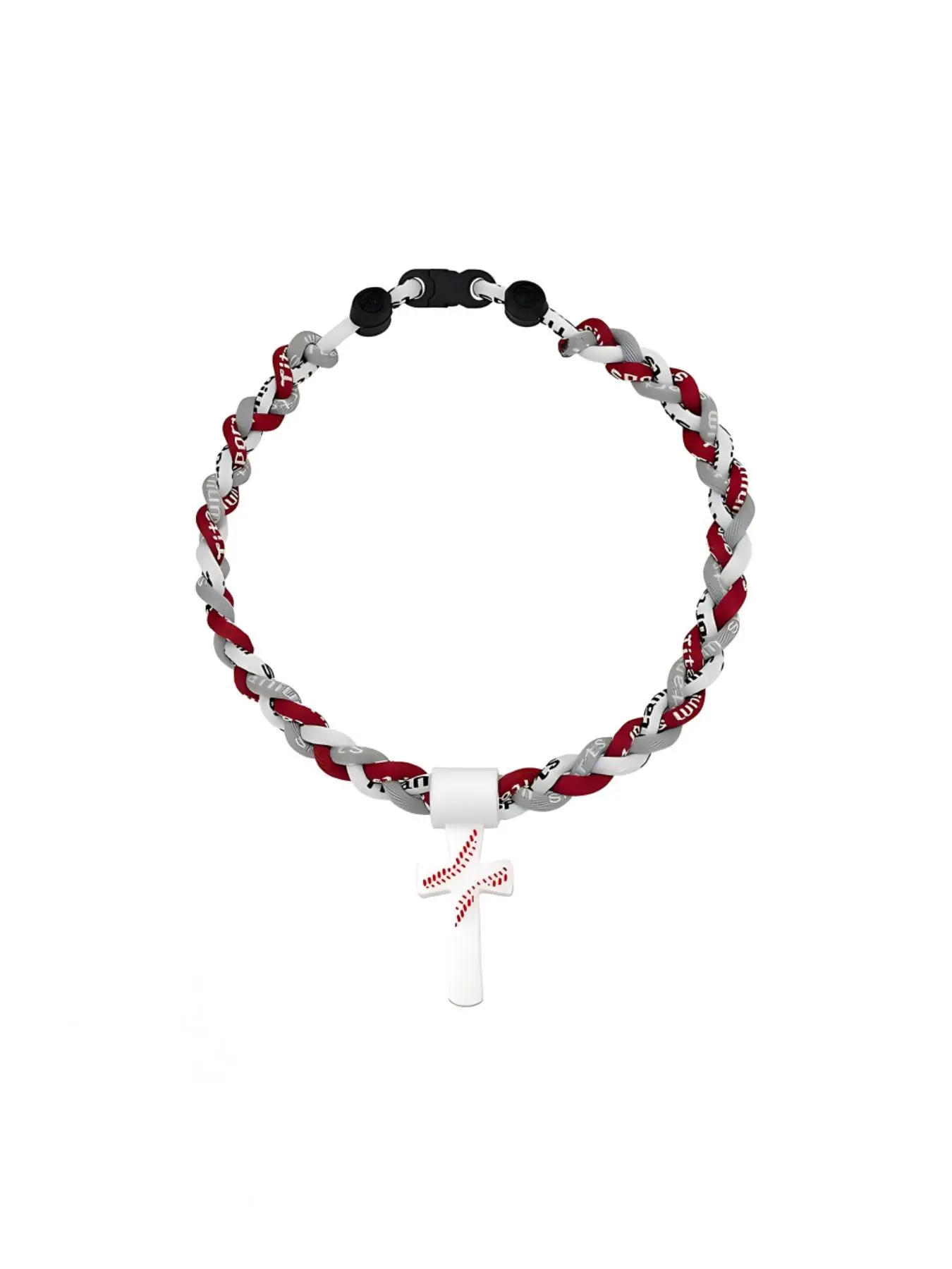 Oidea Kids Baseball Necklace for Boys 8-12 Years, Three-Rope Hurricane Sports Necklace with Cross Pendant, Soft Silicone Jewelry, 18.11 Inches, Youth Fashion Accessory