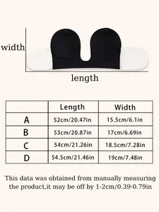 [Strong Adhesion] Black Deep U-Shaped Invisible Bra Stickers, Thickened Round Cup for Gathering and Lifting, Sweatproof and Waterproof, Long-Lasting and Comfortable Without Traces, Perfect for Low-Cut Dresses, Sexy Without Pressure