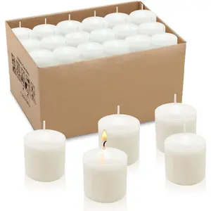 10 Hour White Votive Candles for Weddings Party Spa and Emergency Set of 36 Unscented Bulk Candles for Restaurants and Home Decoration