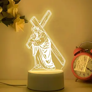 Jesus Night Light, Jesus Figure Night Light, Church Memorial Gift, Religious Home Decor, Energy Saving LED Desk Lamp, Christmas Present, Indoor Decorative Light