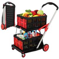 Double Frame - Collapsible Shopping Cart (Red)