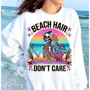 RTS BEACH HAIR DON'T CARE MERMAID DTF DIRECT TO FILM transfers size ADULT 10X12  22-M
