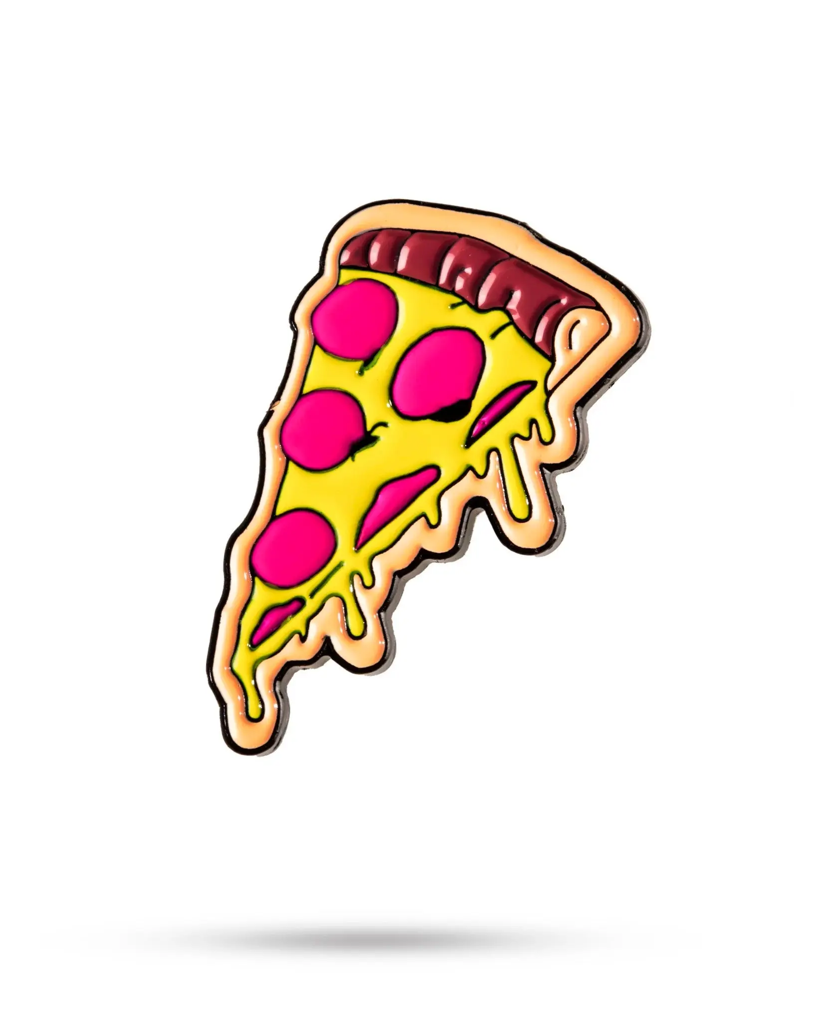 Dripping Pizza Slice Golf Ball Marker, Cast Steel Magnetic Fit Hat Clip Collar Clip Brooch Fashion Clothes Accessory, Magnetic Clip, Enamel Finish