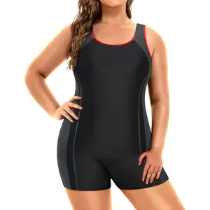 Daci Plus Size One Piece Swimsuit Women Athletic Boyleg Bathing Suit Full Coverage Swimwear