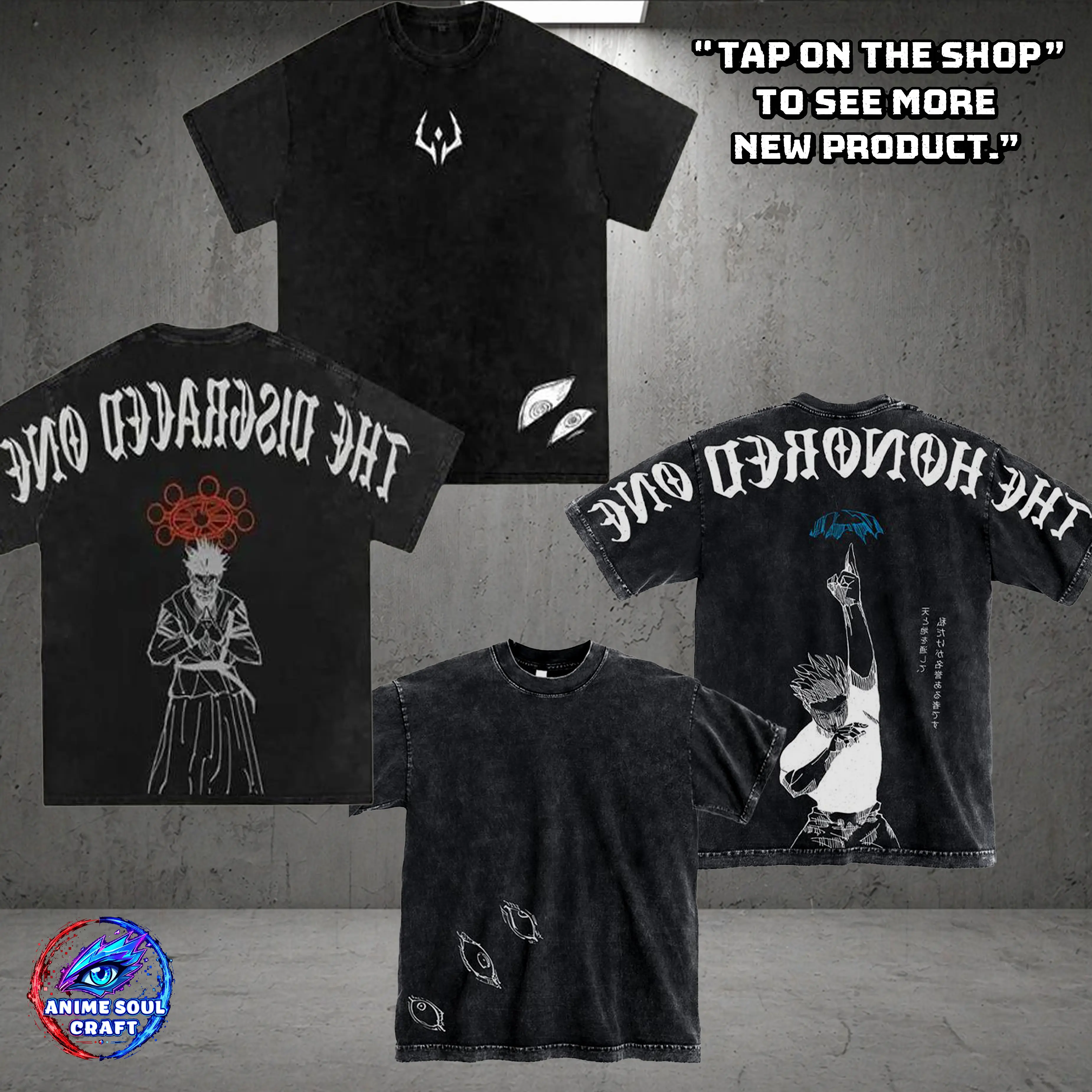 Gojo Satoru The Honored One JJK Jujutsu Kaisen Double Printed Unisex Anime Manga Cotton T-Shirt Streetwear graphic tee