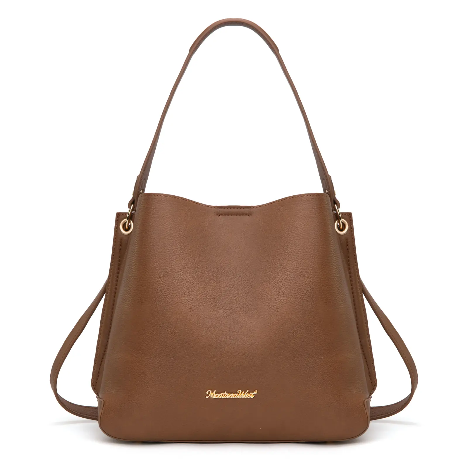 Montana West Medium Hobo Purse for Women 3 Compartment Bucket Shoulder Bag with Crossbody Strap Fashionable Versatile Purse