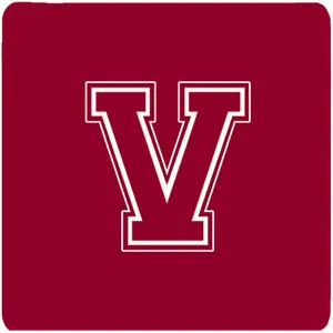 212 MAIN 4-Piece Insulated Monogram Foam Coaster Set - Fade-Proof, Heat-Resistant, Initial Letter V, Maroon and White Kitchen Tableware Accessory