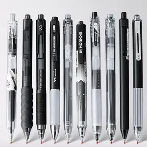 3 styles, 10 pens each, simple solid translucent dual design gel pens 0.5mm, smooth non bleeding quick dry pens exams practice, DIY study office writing, large capacity black gel pens