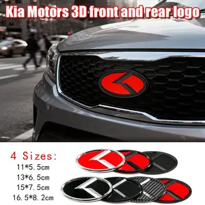Car 3D Logo Decal Sticker, Front Rear Decoration Emblem, Engine Hood Trunk Badge, Metal Texture, Upgrade Accessories for Kia Sportage Sorento Optima Forte Rio Stinger K5