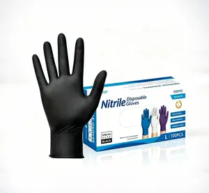 Disposable Nitrile Gloves - Latex-Free, Powder-Free, High-Quality Black Protective Gloves for Washing Dishes, Food Handling & Cooking, Kitchen & Beauty Use, Food Gloves