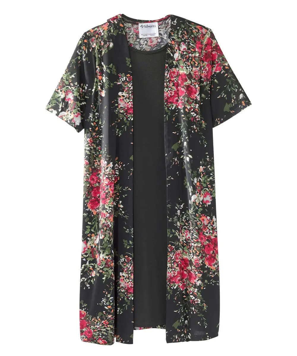 Women's Casual Dual-Use Dress, Stylish Striped Twofer with an Open Back, Adaptive for Easy Assisted Dressing, Two-Pieces