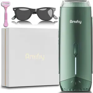 AMIFIY At-Home Ice Cooling Laser Hair Removal by , Painless IPL Epilator for Women and Men, 3 Power Levels, Dual Modes, Full Body & Facial Use, Razor and Goggles Included