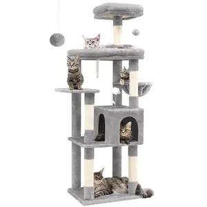 Artisan Series – Globlazer Sturdy Cat Tree 68-inch for Large Indoor Cats, XXL Tower with 5 Sisal Scratching Posts, Heavy-Duty Vertical Scratcher