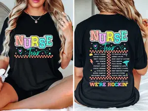 Dalmatian Nurse Tour Shirt - Trendy Women's Top with Funny Nursery Theme, Ideal for Nurses and Nursery Themed Gifts - Womenswear Love Nursing