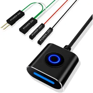 PC Power Button Switch External Desktop Computer Power Button, Power Supply Control Adapter Cable 2.5M, ATX Desktop Computer Motherboard Power SW Cables with Magnet