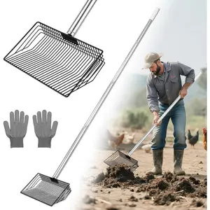 Poop Scooper, Long Handle Rake for, Wide Head Poop Scoop for Sand & Bedding, Coop Tools & Accessories