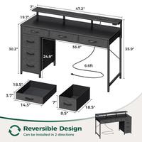 6 Drawers 47 inch Black