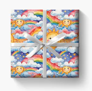 Whimsical Sun & Rainbow Wrapping Paper