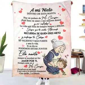 A great gift blanket for your grandson. Luxurious flannel throw blanket, warm and comfortable, made of 280gsm polyester fabric, suitable for all seasons, whether it is napping, camping, traveling, or in the car or office, it is a great choice.