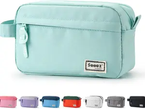 Back to School Original High Capacity Pencil Case, Big Pencil Bag Pouch Box Organizer Pen Case, Portable Journaling Supplies with Easy Grip Handle & Loop, Aesthetic Supply for Girls Adults, Mint Green