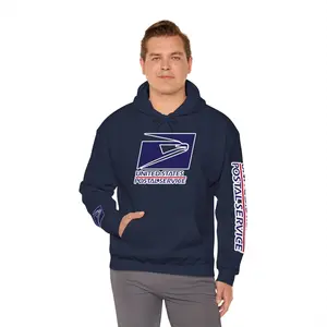 USPS Unisex Heavy Blend™ Hooded Sweatshirt Postal Service Apparel Casual Hoodie with Kangaroo Pouch & Adjustable Drawstring Hood for Couriers & Postal Workers Soft Polyester Fabric Menswear