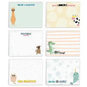 Cute Animal Pun Sticky Note Pads / 4" x 3" Clever Sticky Notes / Set Of 6 Pads / 50 Sheets Per Pad / Trendy Gift Idea / Made In The USA