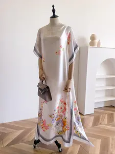 Women's Floral Print Long Scarf, Elegant Soft Comfortable Shawl for Beach Decoration, Fashion Accessories for Daily Wear, Casual, Bohemian Casual Wear, Boho Casual Comfy