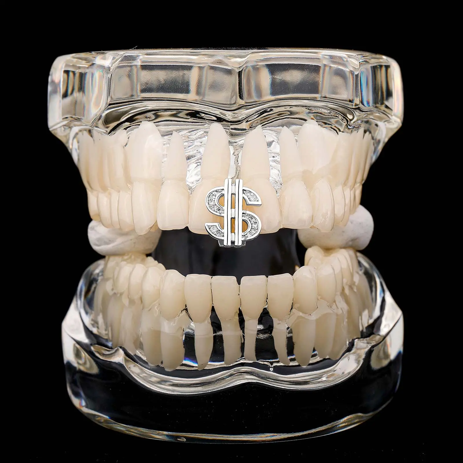 Dollar Sign Zircon Grillz for Men & Women – Hip Hop Y2K Couple Jewelry Gift