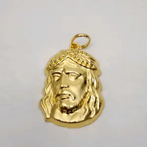 #110. 18K GoldPlated Jesus Head Pendant