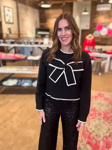 All I Want Bow Sweater in Black