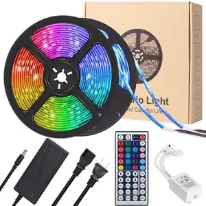 32ft LED Strip Lights Music Sync RGB Room Light with Remote Control Home Festival Party Decor