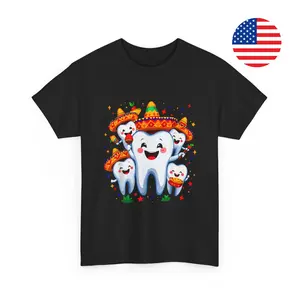 Funny Cinco de Mayo Dental Dentist Tooth Fiesta T-Shirt, Dentistry Humor Shirt, Tooth Party Tee, Sombrero Dental Student Gift, Dentist