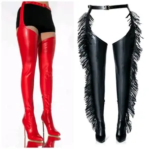 The Coldest Winter Thigh High Chap Boots Over-the-Knee Square Toe Square Toe