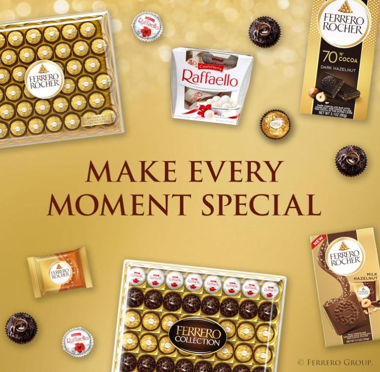 Ferrero Rocher Gourmet Hazelnut Milk Chocolate Valentine's Day Gift Box, 12 Individually Wrapped Chocolates for Gifting, 5.3 oz