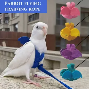 Anti-Bite Flight Training Rope with Harness for Parrot Bird- Pet Leash Set - Ultra Light Harness Leash - Soft and Portable Pet Toy 1pc